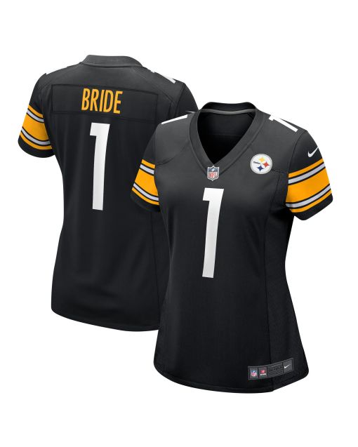 Women’s Pittsburgh Steelers Number 1 Bride Black Game Jersey