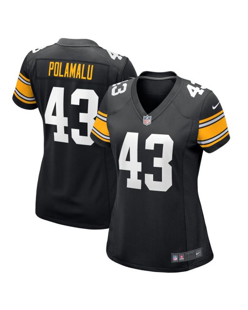 Women’s Pittsburgh Steelers Troy Polamalu Black Retired Player Jersey