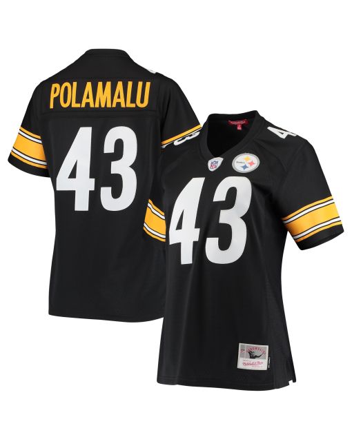 Women’s Pittsburgh Steelers Troy Polamalu Mitchell & Ness Black Legacy Team Jersey
