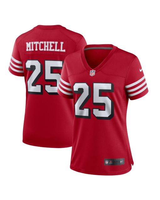Women’s San Francisco 49ers Elijah Mitchell Scarlet Alternate Team Game Jersey