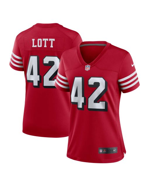 Women’s San Francisco 49ers Ronnie Lott Scarlet Alternate Game Jersey