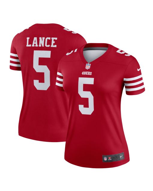 Women’s San Francisco 49ers Trey Lance Scarlet Legend Player Performance Top