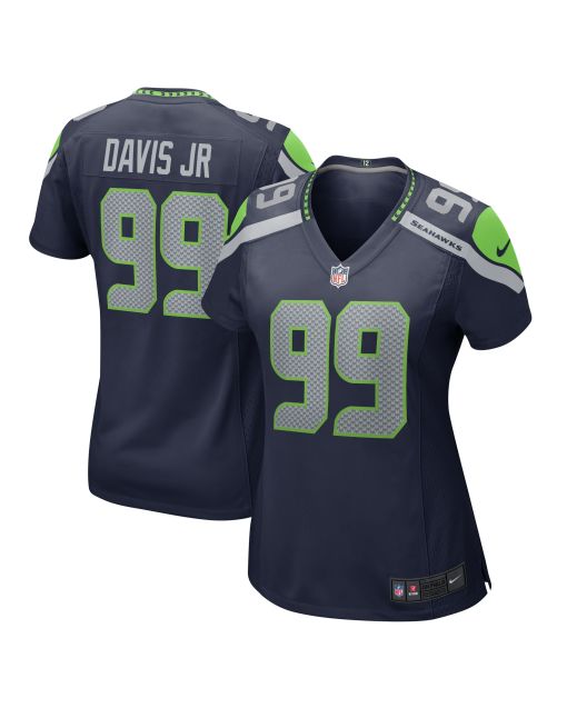 Women’s Seattle Seahawks Carl Davis Jr. Navy Game Jersey