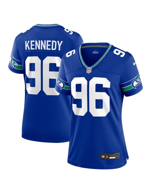 Women’s Seattle Seahawks Cortez Kennedy Royal Throwback Player Game Jersey