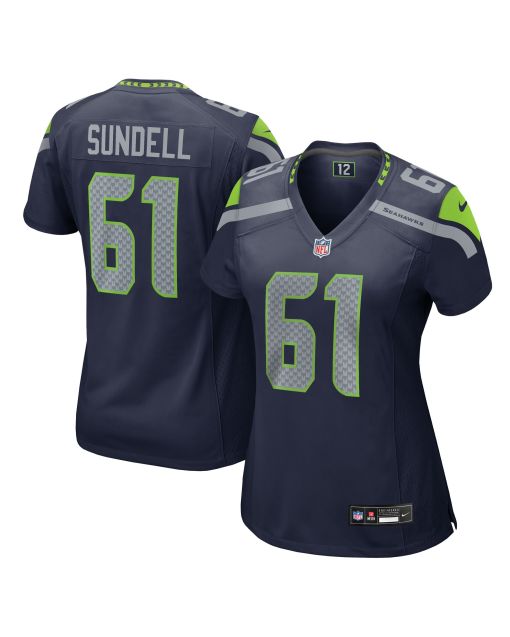 Women’s Seattle Seahawks Jalen Sundell College Navy Team Game Jersey