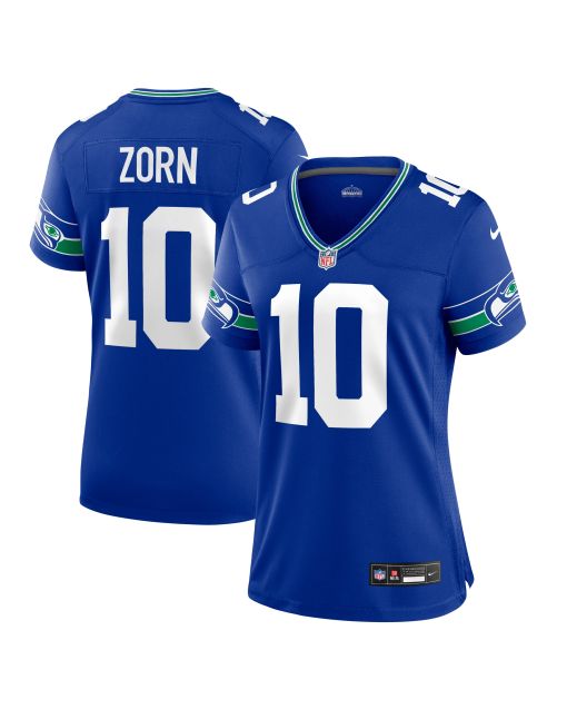 Women’s Seattle Seahawks Jim Zorn Royal Throwback Retired Player Game Jersey