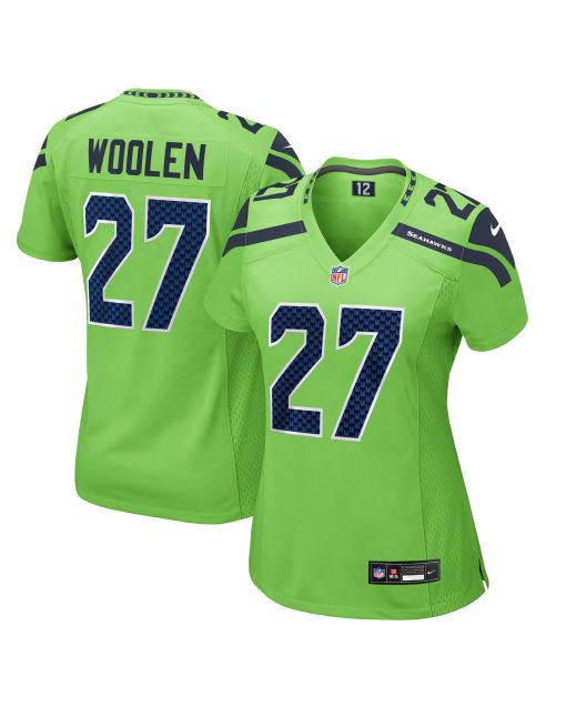 Women’s Seattle Seahawks Tariq Woolen Neon Green Game Jersey