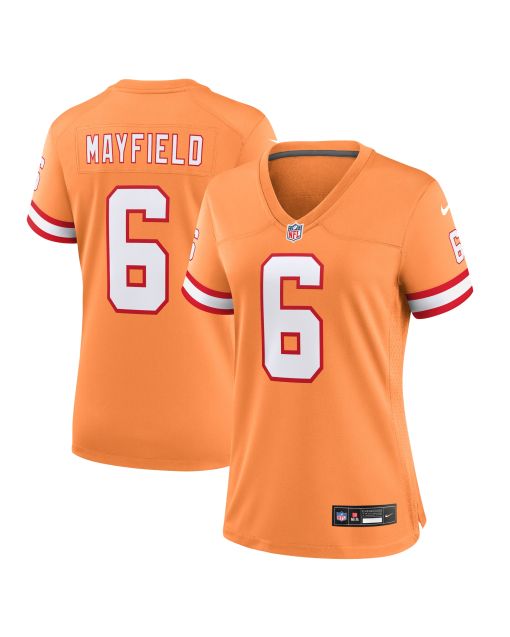 Women’s Tampa Bay Buccaneers Baker Mayfield Orange Throwback Game Jersey