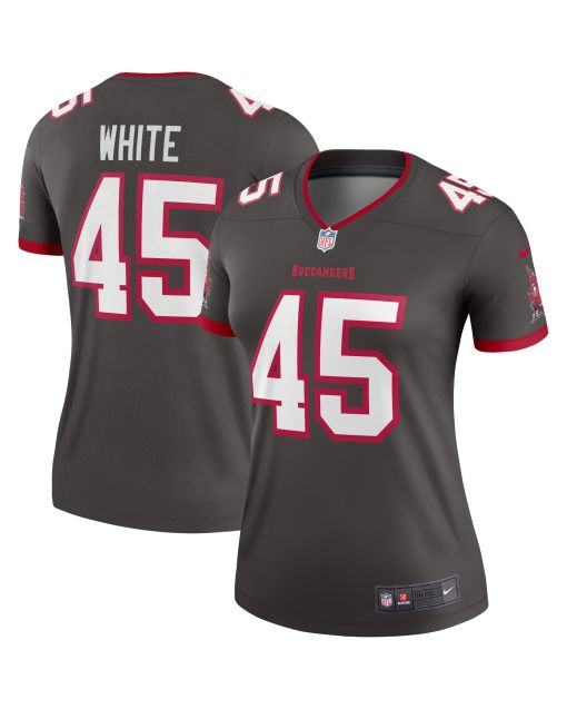 Women’s Tampa Bay Buccaneers Devin White Pewter Alternate Legend Player Performance Top
