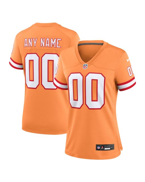 Women’s Tampa Bay Buccaneers Orange Custom Throwback Game Jersey