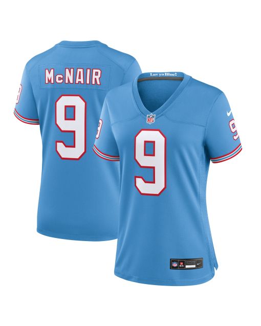 Women’s Tennessee Titans Steve McNair Light Blue Oilers Throwback Retired Player Game Jersey