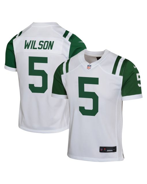 Youth New York Jets Garrett Wilson White Classic Alternate Game Jersey