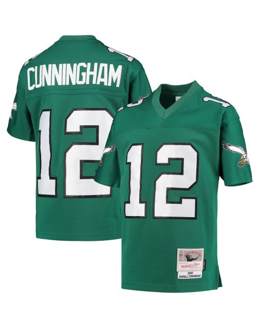 Youth Philadelphia Eagles Randall Cunningham Mitchell & Ness Kelly Green 1990 Retired Player Legacy Jersey