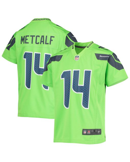 Youth Seattle Seahawks DK Metcalf Neon Green Game Jersey
