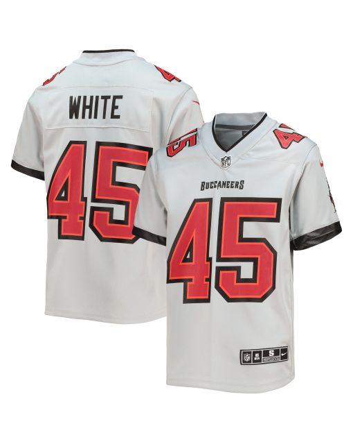 Youth Tampa Bay Buccaneers Devin White Gray Inverted Team Game Jersey
