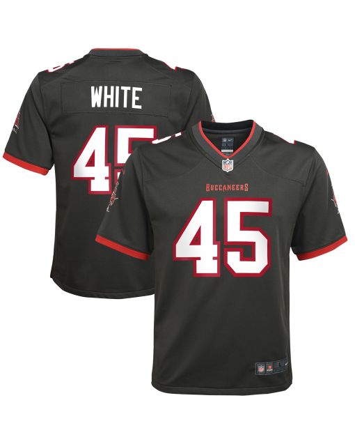 Youth Tampa Bay Buccaneers Devin White Pewter Game Jersey