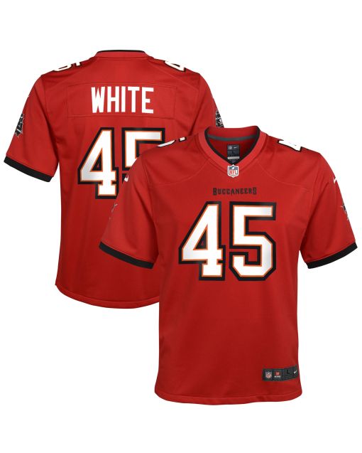 Youth Tampa Bay Buccaneers Devin White Red Game Jersey