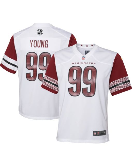 Youth Washington Commanders Chase Young White Game Jersey