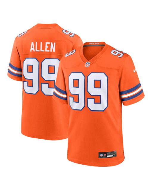 Zach Allen 99 Denver Broncos Mile High Collection 1977 Throwback Player Game Men Jersey – Orange