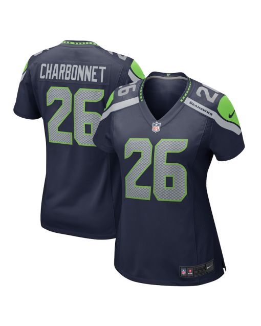 Zach Charbonnet 26 Seattle Seahawks Women Game Jersey – College Navy