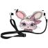 Cute cartoon bunny with pink heart shaped glasses makeup bag