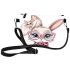 Cute cartoon bunny with pink heart shaped glasses makeup bag