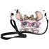 Cute cartoon bunny with pink heart shaped glasses makeup bag