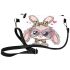 Cute cartoon bunny with pink heart shaped glasses makeup bag