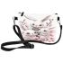 Cute white bunnies with pink flowers makeup bag