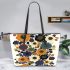 Flowers in the style of maru aronson Leather Tote Bag, Totes, Crossbody, Purse: Bag Gift Idea for Girlfriend, Sitter, Birthday, Women ,Daughter, Mama, Ladies