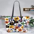 Flowers in the style of maru aronson Leather Tote Bag, Totes, Crossbody, Purse: Bag Gift Idea for Girlfriend, Sitter, Birthday, Women ,Daughter, Mama, Ladies