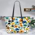 Flowers in the style of maru aronson Leather Tote Bag, Totes, Crossbody, Purse: Bag Gift Idea for Girlfriend, Sitter, Birthday, Women ,Daughter, Mama, Ladies