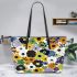 Flowers in the style of maru aronson Leather Tote Bag, Totes, Crossbody, Purse: Bag Gift Idea for Girlfriend, Sitter, Birthday, Women ,Daughter, Mama, Ladies