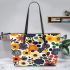 Flowers in the style of maru aronson Leather Tote Bag, Totes, Crossbody, Purse: Bag Gift Idea for Girlfriend, Sitter, Birthday, Women ,Daughter, Mama, Ladies