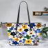 Flowers in the style of maru aronson different colors Leather Tote Bag, Totes, Crossbody, Purse: Bag Gift Idea for Girlfriend, Sitter, Birthday, Women ,Daughter, Mama, Ladies