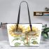 A watercolor illustration of dragonfly with sunflowers leather Chic Stylish Tote Bag & Women Totes: Perfect Gift for Girlfriend | Crossbody, Purse, Handbag