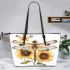 A watercolor illustration of dragonfly with sunflowers leather Chic Stylish Tote Bag & Women Totes: Perfect Gift for Girlfriend | Crossbody, Purse, Handbag