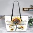 A watercolor illustration of dragonfly with sunflowers leather Chic Stylish Tote Bag & Women Totes: Perfect Gift for Girlfriend | Crossbody, Purse, Handbag