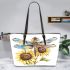 A watercolor illustration of dragonfly with sunflowers leather Chic Stylish Tote Bag & Women Totes: Perfect Gift for Girlfriend | Crossbody, Purse, Handbag