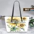 A watercolor illustration of dragonfly with sunflowers leather Chic Stylish Tote Bag & Women Totes: Perfect Gift for Girlfriend | Crossbody, Purse, Handbag