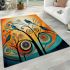 Abstract birds in unity depict abstract bird diversity area rugs carpet