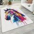 Abstract colorful horse head area rugs carpet