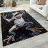 Abstract oil painting of an happy dancing frog area rugs carpet