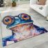 Acrylic painting of a funny frog wearing big glasses area rugs carpet