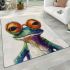 Acrylic painting of a funny frog wearing big glasses area rugs carpet