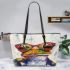 Acrylic painting of frog wearing glasses leaather tote bag