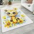 Adorable baby honey bee with big eyes area rugs carpet