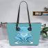 Adorable sitting blue tree frog wearing sneakers leaather tote bag