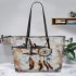 Airplan and dream catcher leather tote bag