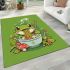 An adorable green frog eating ramen noodles area rugs carpet